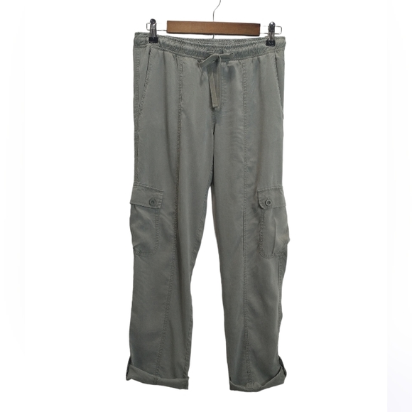 ANTHROPOLOGIE Cloth & Stone Chambray Light Cargo Roll Up Pants - Picture 2 of 7